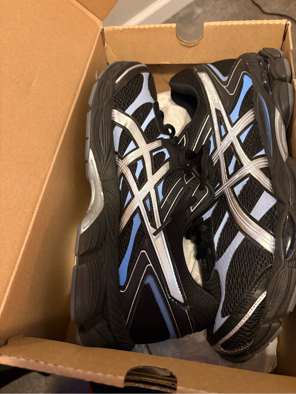 Asics Men's Black & Light Blue Athletic Running Shoes